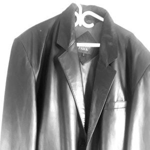 Irvine Park Men's Leather Jacket Black Size 48
